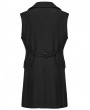 Punk Rave Black Gothic Jacquard Long Waistcoat for Men