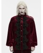 Punk Rave Red Gothic Velvet Embroidery Court Shirt for Men