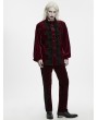 Punk Rave Red Gothic Velvet Embroidery Court Shirt for Men