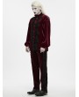 Punk Rave Red Gothic Velvet Embroidery Court Shirt for Men