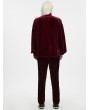 Punk Rave Red Gothic Velvet Embroidery Court Shirt for Men