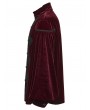 Punk Rave Red Gothic Velvet Embroidery Court Shirt for Men