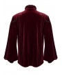 Punk Rave Red Gothic Velvet Embroidery Court Shirt for Men