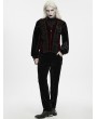 Punk Rave Red and Black Gothic Dark Pattern Waistcoat for Men