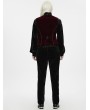 Punk Rave Red and Black Gothic Dark Pattern Waistcoat for Men