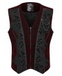 Punk Rave Red and Black Gothic Dark Pattern Waistcoat for Men