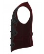 Punk Rave Red and Black Gothic Dark Pattern Waistcoat for Men