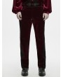 Punk Rave Red Gothic Dark Patterned Embroidered Pants for Men
