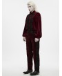 Punk Rave Red Gothic Dark Patterned Embroidered Pants for Men