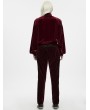 Punk Rave Red Gothic Dark Patterned Embroidered Pants for Men