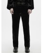 Punk Rave Black Gothic Dark Patterned Embroidered Pants for Men