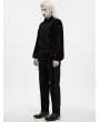 Punk Rave Black Gothic Dark Patterned Embroidered Pants for Men