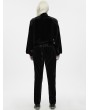 Punk Rave Black Gothic Dark Patterned Embroidered Pants for Men