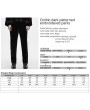 Punk Rave Black Gothic Dark Patterned Embroidered Pants for Men