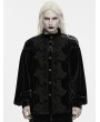 Punk Rave Black Gothic Velvet Embroidery Court Shirt for Men