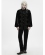 Punk Rave Black Gothic Velvet Embroidery Court Shirt for Men