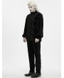 Punk Rave Black Gothic Velvet Embroidery Court Shirt for Men