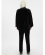 Punk Rave Black Gothic Velvet Embroidery Court Shirt for Men