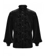 Punk Rave Black Gothic Velvet Embroidery Court Shirt for Men