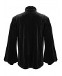 Punk Rave Black Gothic Velvet Embroidery Court Shirt for Men