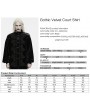 Punk Rave Black Gothic Velvet Embroidery Court Shirt for Men
