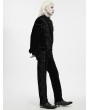 Punk Rave Black Gothic Dark Pattern Waistcoat for Men