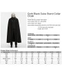 Punk Rave Black Gothic Duke Stand Collar Cloak for Men