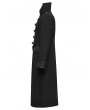 Punk Rave Black Gothic Vintage Long Jacket for Men