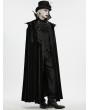 Punk Rave Black Gothic Vampire Velvet Long Cloak for Men