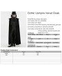 Punk Rave Black Gothic Vampire Velvet Long Cloak for Men