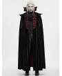 Punk Rave Black and Red Gothic Vampire Velvet Long Cloak for Men