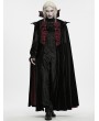 Punk Rave Black and Red Gothic Vampire Velvet Long Cloak for Men