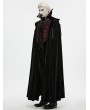 Punk Rave Black and Red Gothic Vampire Velvet Long Cloak for Men