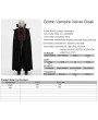 Punk Rave Black and Red Gothic Vampire Velvet Long Cloak for Men