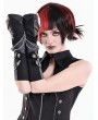 Dark in Love Black Gothic Punk Leather Buckle Chain Long Gloves