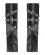 Dark in Love Black Gothic Punk Leather Buckle Chain Long Gloves