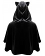 Dark in Love Black Gothic Embossed Velvet Hooded Capelet for Women