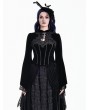 Dark in Love Black Gothic Victorian Velvet Flare Sleeves Shrug for Women