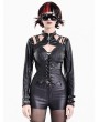 Dark in Love Black Gothic Skull Spikes Punk Leather Shrug for Women