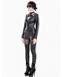 Dark in Love Black Gothic Skull Spikes Punk Leather Shrug for Women