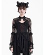 Dark in Love Black Gothic Guipure Lace Mesh Shrug for Women