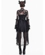 Dark in Love Black Gothic Guipure Lace Mesh Shrug for Women