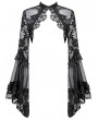 Dark in Love Black Gothic Guipure Lace Mesh Shrug for Women