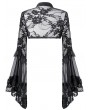 Dark in Love Black Gothic Guipure Lace Mesh Shrug for Women