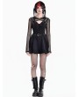 Dark in Love Black Gothic Cyber Punk Fishnet Hooded Shrug for Women