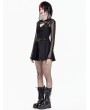 Dark in Love Black Gothic Cyber Punk Fishnet Hooded Shrug for Women