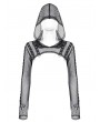 Dark in Love Black Gothic Cyber Punk Fishnet Hooded Shrug for Women