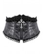 Dark in Love Black Gothic Paisley Embossed Leather Corset Belt