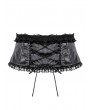 Dark in Love Black Gothic Paisley Embossed Leather Corset Belt