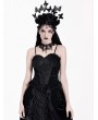 Dark in Love Black Gothic Romantic Butterfly Velvet Camisole Top for Women
